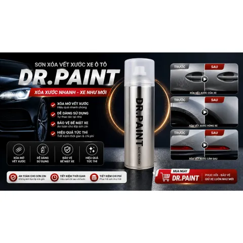 Bình sơn Xịt Xóa Vết Xước Xe Ô tô KIA SORENTO Màu BẠC SÁNG Code 3D - BRIGHT SILVER chính hãng DR.PAINT