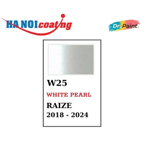 Bình Sơn Xịt Xóa Vết Xước Xe TOYOTA RAIZE Màu TRẮNG NGỌC TRAI code W25 - WHITE PEARL chính hãng DR.PAINT