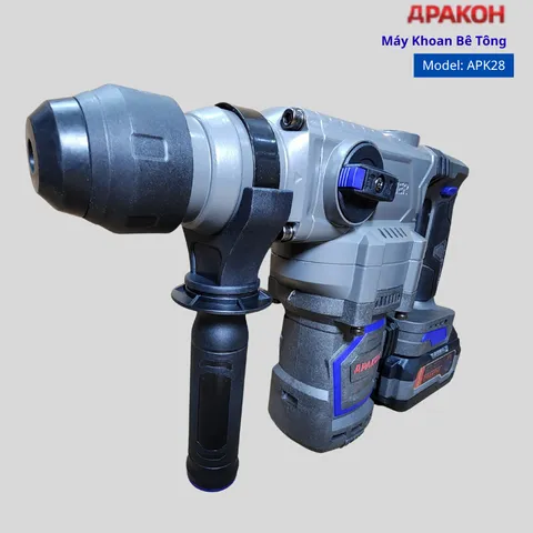 Máy Khoan Đục Bê Tông Dùng Pin APAKOH APK28 ,Đầu 28mm, Tốc Độ 10500rpm/min Động Cơ Không  Chổi Than. Bảo Hành 12 tháng.