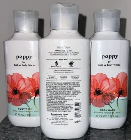 Bath & Body Works Poppy Shower Gel Sữa tắm dưỡng ẩm da toàn thân 295ml Chính Hãng Mỹ