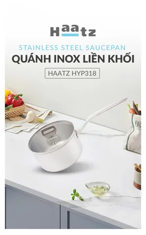 Quánh inox 316 đúc nguyên khối Haatz HYP318, size 18cm