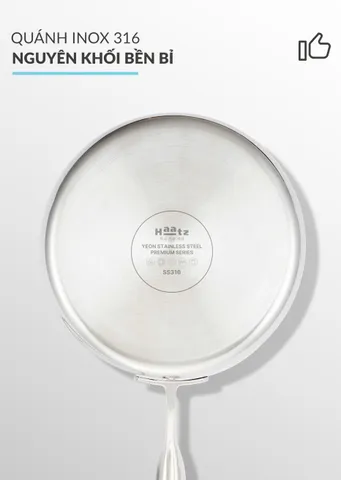 Quánh inox 316 đúc nguyên khối Haatz HYP318, size 18cm