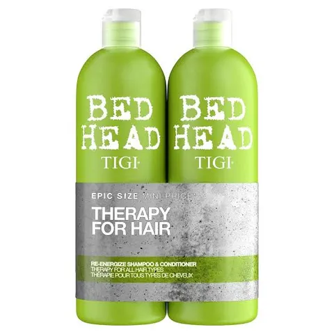 Cặp Dầu Gội TIGI Xanh L&aacute; Level 1 Re-energize Cho Tóc Dầu - Sạch Cực Kỳ Lắm Sâu Cực Sâu, Tươi Mát, Dưỡng Tóc Nhẹ Nhàng, Chăm Sóc Mái Tóc Tóc Tiên Tóc Dầu Hàng Nhập Khẩu - Tày Như Người Tày