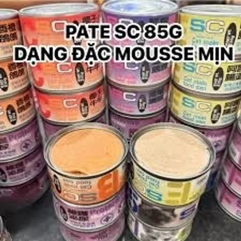 Combo 5–10 Lon Pate SC Mousse 85g Cho Mèo – Kết Cấu Mịn, Lon Tiện Dùng | Petiful