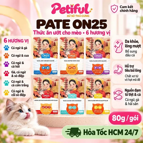 Pate Cho Mèo ON25 80g 6 Vị Tự Chọn - Dùng Trực Tiếp, Trộn Hạt