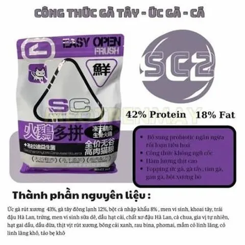 Hạt Cho Mèo SC S1 S2 SC1 SC2 1.5kg Ruốc Và Topping Thịt Sấy - Dinh Dưỡng Hằng Ngày