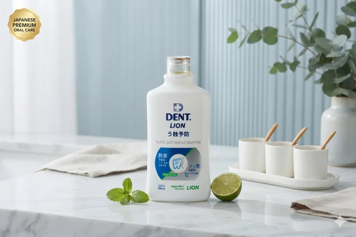 Nước Súc Miệng DENT. LION Enzyme Nhật Bản 350ml - Ngừa Sâu Răng, Chống Mảng Bám, Hơi Thở Thơm Mát Fresh Citrus