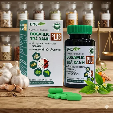 ✅ [Chính Hãng] Dogarlic trà xanh Plus tăng sức đề kháng, giảm cân hiệu quả 100 viên nén