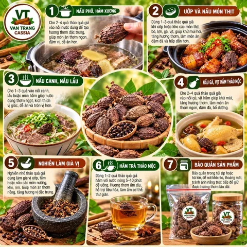 Thảo Quả Đỏ – Gia Vị Nấu Phở, Hầm Xương, Nấu Nước Dùng, Chế Biến Món Ănd