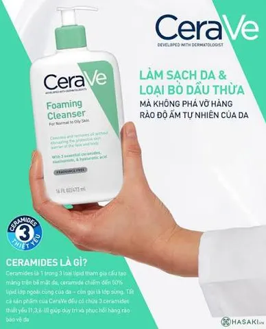 Sữa Rửa Mặt CeraVe 236ml - Foaming Facial Cleanser Chính Hãng, Làm Sạch Sâu, Dưỡng Ẩm Cho Da Nhạy Cảm, Đáp Ứng Tất Cả Các Loại Da - chuyên cung cấp các sản phẩm chăm sóc da lành tính, hiệu quả cho mọi