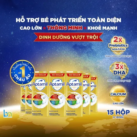 Lốc 3 Hộp Sữa pha sẵn Aptamil Super Gold Kid 3*180ml cho bé trên 1 tuổi - chính hãng