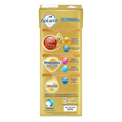 Lốc 3 Hộp Sữa pha sẵn Aptamil Super Gold Kid 3*180ml cho bé trên 1 tuổi - chính hãng