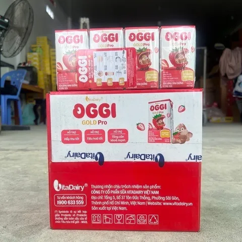 Lốc Sữa Oggi Gold Pro Pha Sẵn 110ml Vị Dâu Sữa | Hỗ Trợ Tiêu Hóa, Hấp Thu Tốt