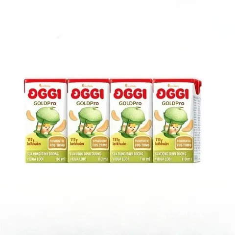 Sữa Bột Pha Sẵn Oggi Gold Pro vị trái cây 110ml 4 hộp/ lốc - Hàng chính hãng