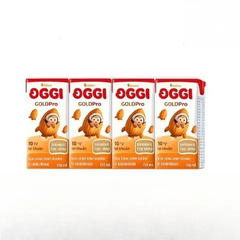 Sữa Bột Pha Sẵn Oggi Gold Pro vị trái cây 110ml 4 hộp/ lốc - Hàng chính hãng