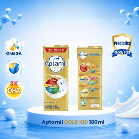 Combo 3 Thùng Aptamil Sữa Dinh Dưỡng Pha Sẵn Super Gold KID 180ml GẤP 3 lần DHA hỗ trợ phát triển trí não, Prebiotic