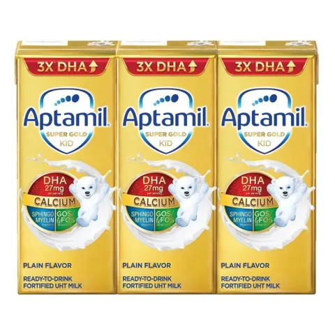 Sữa pha sẵn Aptamil Super Gold Kid 1Y+, tiêu hóa khỏe mạnh, đề kháng vững vàng