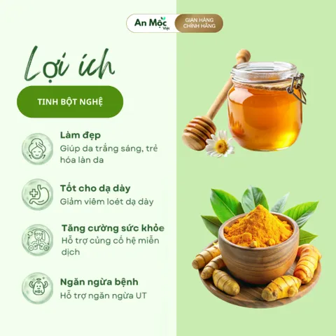 [ Combo 3 sản phẩm Tặng 1 lọ Viên Tinh Nghệ ] - Tinh Bột Nghệ Nguyên Chất 500g