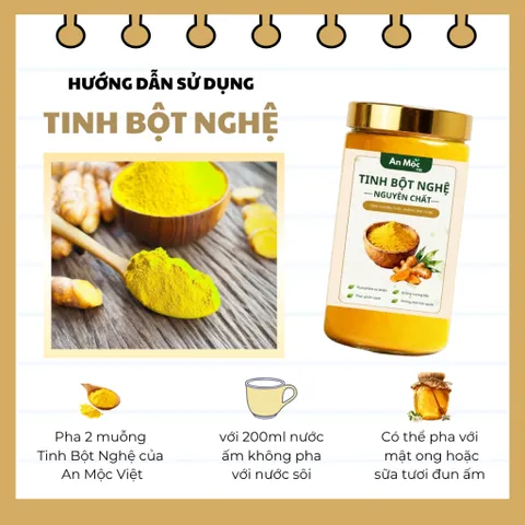 [ Combo 3 sản phẩm Tặng 1 lọ Viên Tinh Nghệ ] - Tinh Bột Nghệ Nguyên Chất 500g