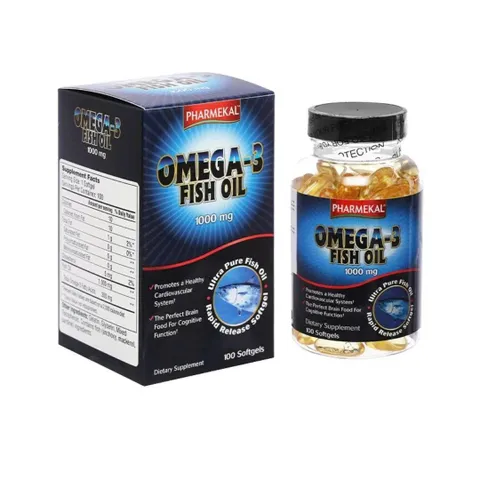 [ Nhập khẩu ] Omega 3 Fish Oil 1000mg hộp100V PHARMEKAL Hỗ trợ sức khoẻ tim mạch, phát triển trí não