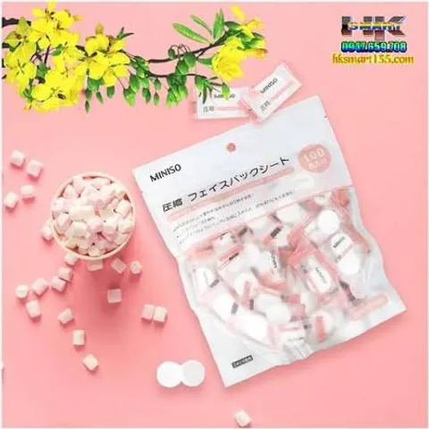 Mặt Nạ Nén Miniso Nhật Bản - Túi 100 Viên Dưỡng Ẩm, Chăm Sóc Da, Thoải Mái, Tăng Cường Sáng Mịn, Sản Phẩm Làm Đẹp Tiện Dụng 917740