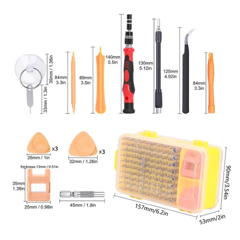 Bộ Dụng Cụ Tua Vít Và Vặn Ốc Vít Đa Năng 115 in 1 Tay Chống Trượt Đầu Vặn Hợp Kim Thép 
