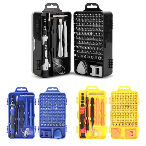 Bộ Dụng Cụ Tua Vít Và Vặn Ốc Vít Đa Năng 115 in 1 Tay Chống Trượt Đầu Vặn Hợp Kim Thép 