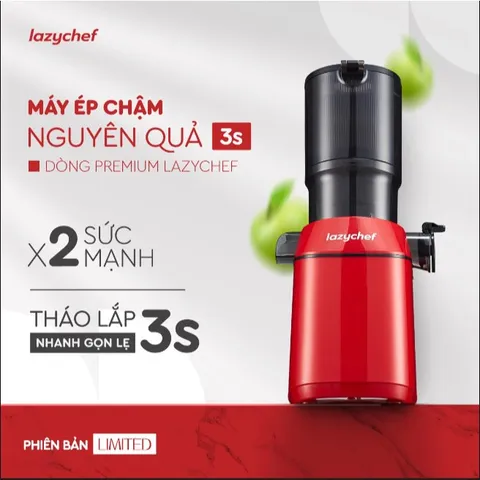 Máy Ép Chậm Nguyên Quả Lazychef 3S LC04ME Dòng Premium 200W, Máy Ép Trái Cây, Máy Làm Kem Hoa Quả