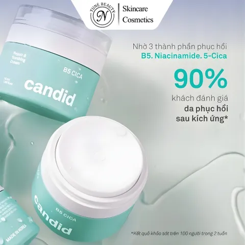 Kem Dưỡng Ẩm Candid B5 Cica 50ml Làm Dịu Da Phục Hồi Da Hư Tổn Cấp Ẩm Nhanh Chóng Cho Da Nhạy Cảm