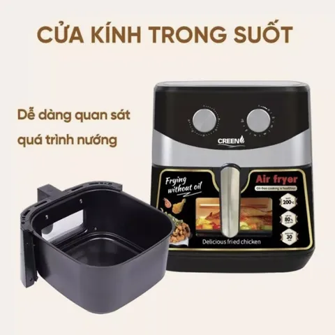 Nồi Chiên Không Dầu 11L Creen CR-AG11L Công Nghệ Rapid Air, Lốc Xoáy 360 Độ - Hàng Chính Hãng