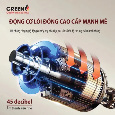 Máy Làm Sữa Hạt Tiêu Âm CREEN CR-600 Dung Tích 1,75L, 12 Chức Năng - Hàng Chính Hãng Bảo Hành 2 Năm