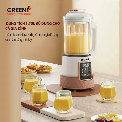Máy Làm Sữa Hạt Tiêu Âm CREEN CR-600 Dung Tích 1,75L, 12 Chức Năng - Hàng Chính Hãng Bảo Hành 2 Năm