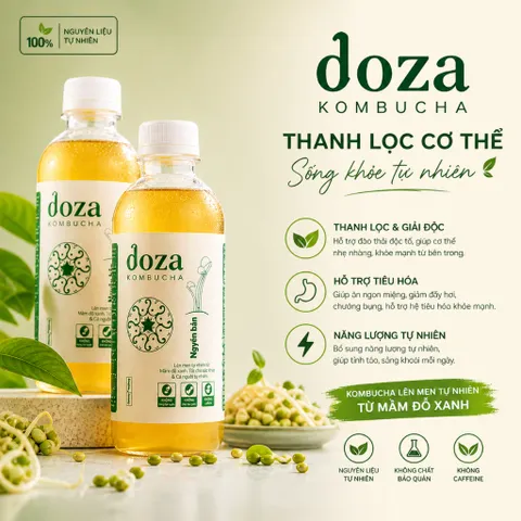 [COMBO 3 Chai Doza Kombucha TẶNG 1 Trà]  -Tốt cho hệ tiêu hóa,hỗ trợ giảm mỡ tự nhiên,chống gốc tự do,không đường