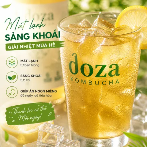 [COMBO 3 Chai Doza Kombucha TẶNG 1 Trà]  -Tốt cho hệ tiêu hóa,hỗ trợ giảm mỡ tự nhiên,chống gốc tự do,không đường