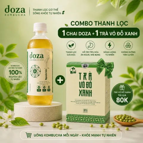 Combo Trà Doza và trà vỏ đỗ xanh bổ sung lợi khuẩn tốt cho hệ tiêu hóa,giảm mỡ tự nhiên, hạ đường huyết, không đường