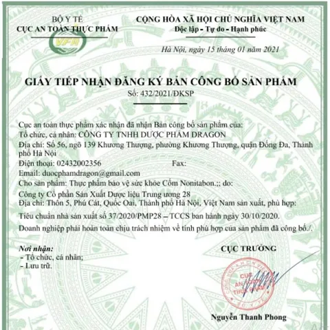 Cốm Nonitabon TPBVSK hộp 20 gói x 4g nhuận tràng, giảm táo bón