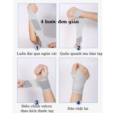 Băng quấn cổ tay Lining LDET189 mỏng nhẹ, phù hợp chơi thể thao, nẹp cổ tay khi chấn thương bong gân