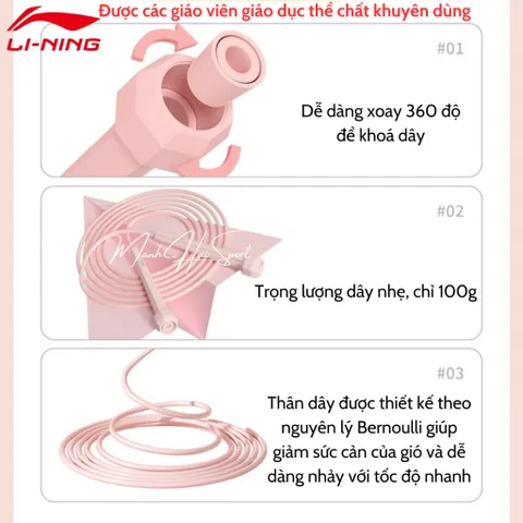 Dây nhảy thể dục trẻ em người lớn LI-NING chính hãng dài 2.8m mã LJSP333