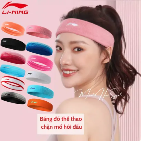 Băng đô thể thao chặn mồ hôi đầu nam nữ Lining băng đô cầu lông yoga chạy bộ phụ kiện thể thao