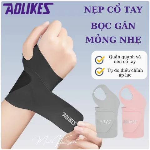 Băng cổ tay AOLIKES mỏng nhẹ nẹp cổ tay, bảo vệ cổ tay khi chơi thể thao