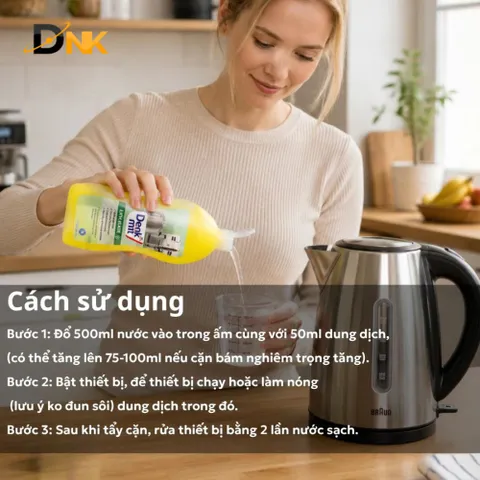 Dung dịch tẩy cặn vôi Denkmit Entkalker 250ml của Đức