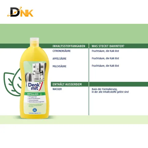 Dung dịch tẩy cặn vôi Denkmit Entkalker 250ml của Đức