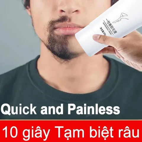 Kem Tẩy Lông Vĩnh Viễn Cho Nam Giới,Kem tẩy lông râu,tay,chân,triệt lông an toàn vĩnh viễn không gây kích ứng 60g