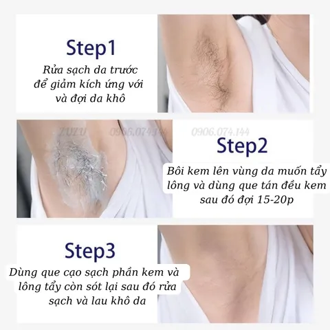 Kem Tẩy Lông Vĩnh Viễn Cho Nam Giới,Kem tẩy lông râu,tay,chân,triệt lông an toàn vĩnh viễn không gây kích ứng 60g