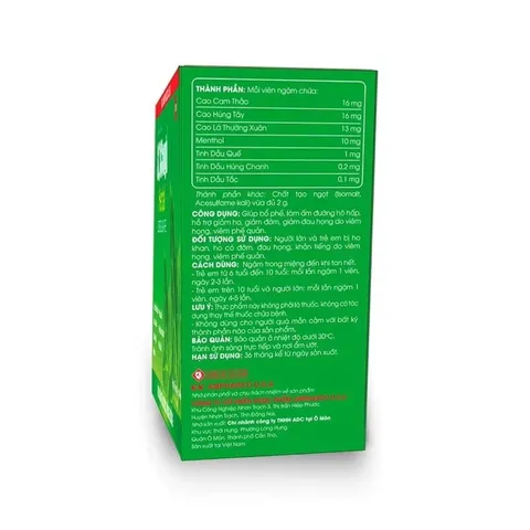 Viên ngậm SOS Cough Herbal không đường (10 vỉ x 4 viên) - Giúp bổ phế, giảm ho, đau họng