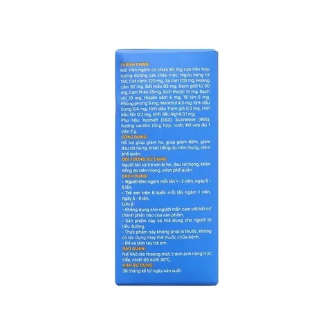 Kẹo ngậm thảo mộc Zalocol - Giúp dịu họng, hỗ trợ giảm khản tiếng (Hộp 20 viên)