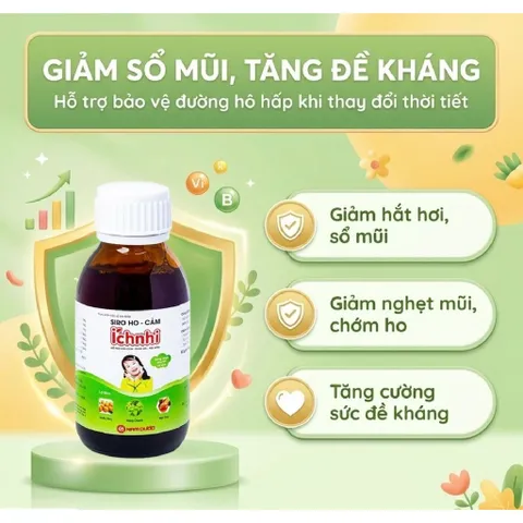 Siro hỗ trợ giảm ho tiêu đờm Ích Nhi Nam Dược (chai 90ml)