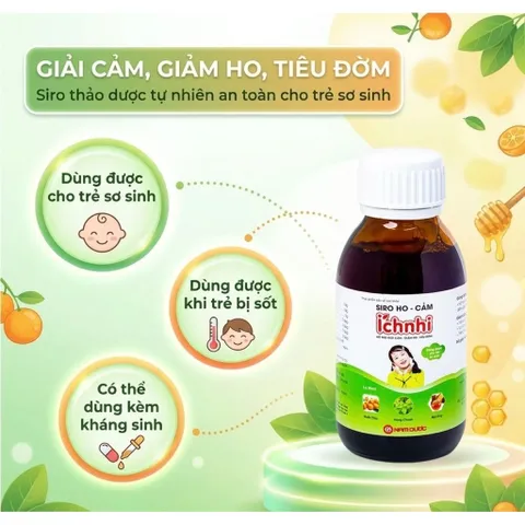 Siro hỗ trợ giảm ho tiêu đờm Ích Nhi Nam Dược (chai 90ml)