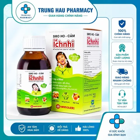Siro hỗ trợ giảm ho tiêu đờm Ích Nhi Nam Dược (chai 90ml)