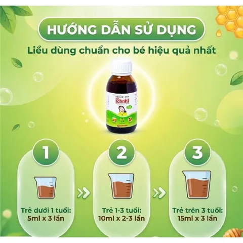 Siro hỗ trợ giảm ho tiêu đờm Ích Nhi Nam Dược (chai 90ml)